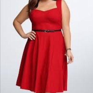 Torrid Textured Swing Dress Red Retro Rockabilly Size 18!